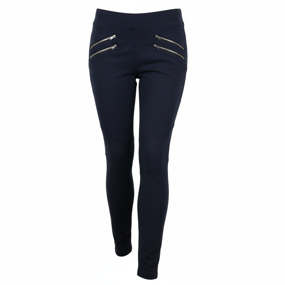 Victoria's Secret Moto Pants Black Ponte Stretch Zipper Ankle Size 6
